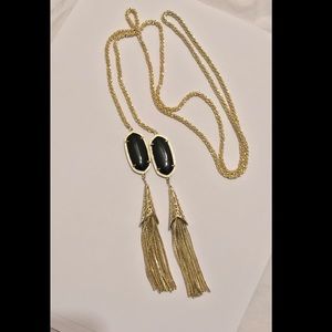 Kendra Scott Black Megan Lariat Necklace